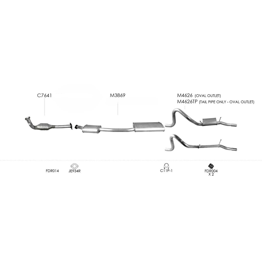 Redback Muffler for Ford Falcon (08/1994 - 09/2002), Fairmont (01/1994 - 01/2001)